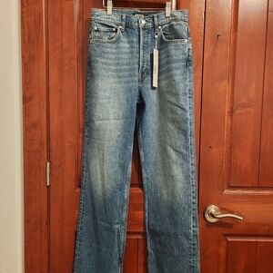 EB Denim High Rise Straight Jeans, Size 28 NWT